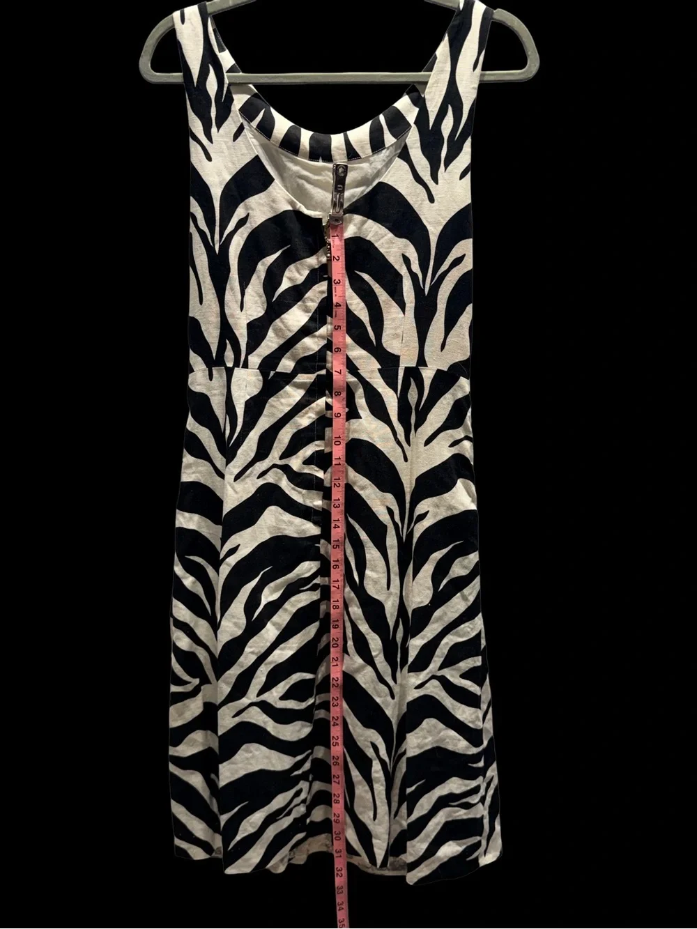 Kate Spade Jillian Zebra Linen Bow Fit & Flare Dress Size 8
